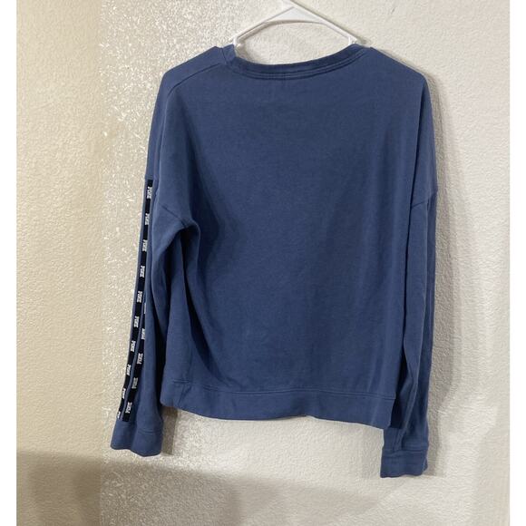 Pink Victorias Secret Sweat Shirt Blue Logo Long Sleeve Round Neck Size: XS - Picture 4 of 7
